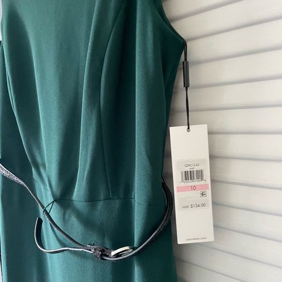 Calvin Klein dark green dress, size 10, NWT - Picture 2 of 5